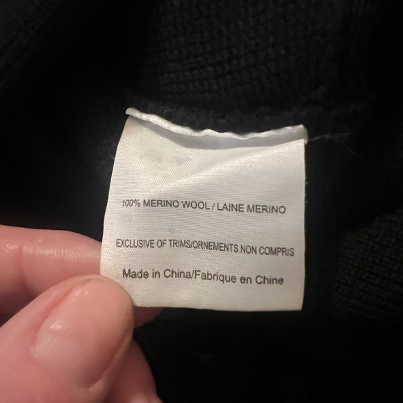 Tory Burch Yessica black 100% merino wool tunic sweater - Picture 9 of 10